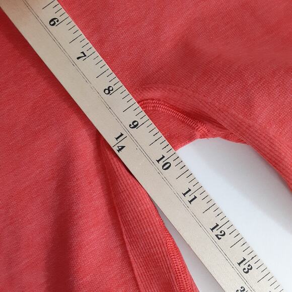 Lululemon In The Flow Crop Leggings Coral Pink Ruched Capri Athletic Womens 6 - Picture 9 of 10